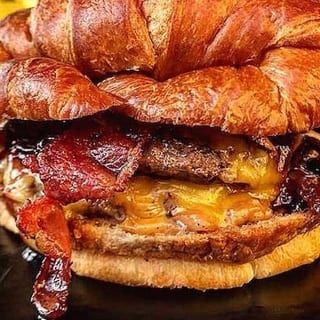 CROISSANT BABY!!!!!! BACON CHEESEBURGER
